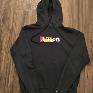 Nike Black Hoodie with Multicolor Logo
